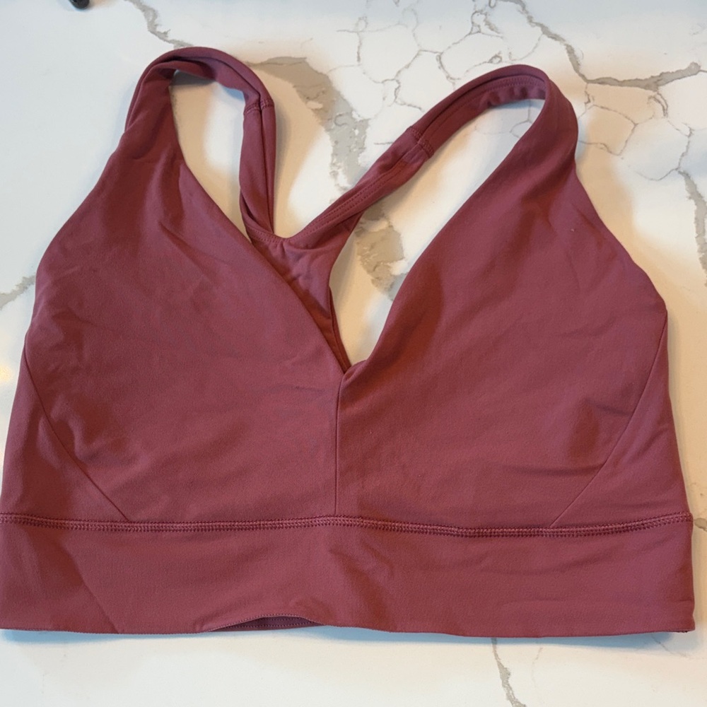 Women’s V-Neck Seamless Bralette - Mauve Pink